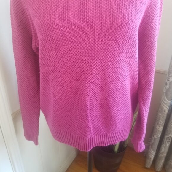 Appleseed Pink Knit Love Sleeve Crew Net Sweater Sz L - Picture 3 of 10